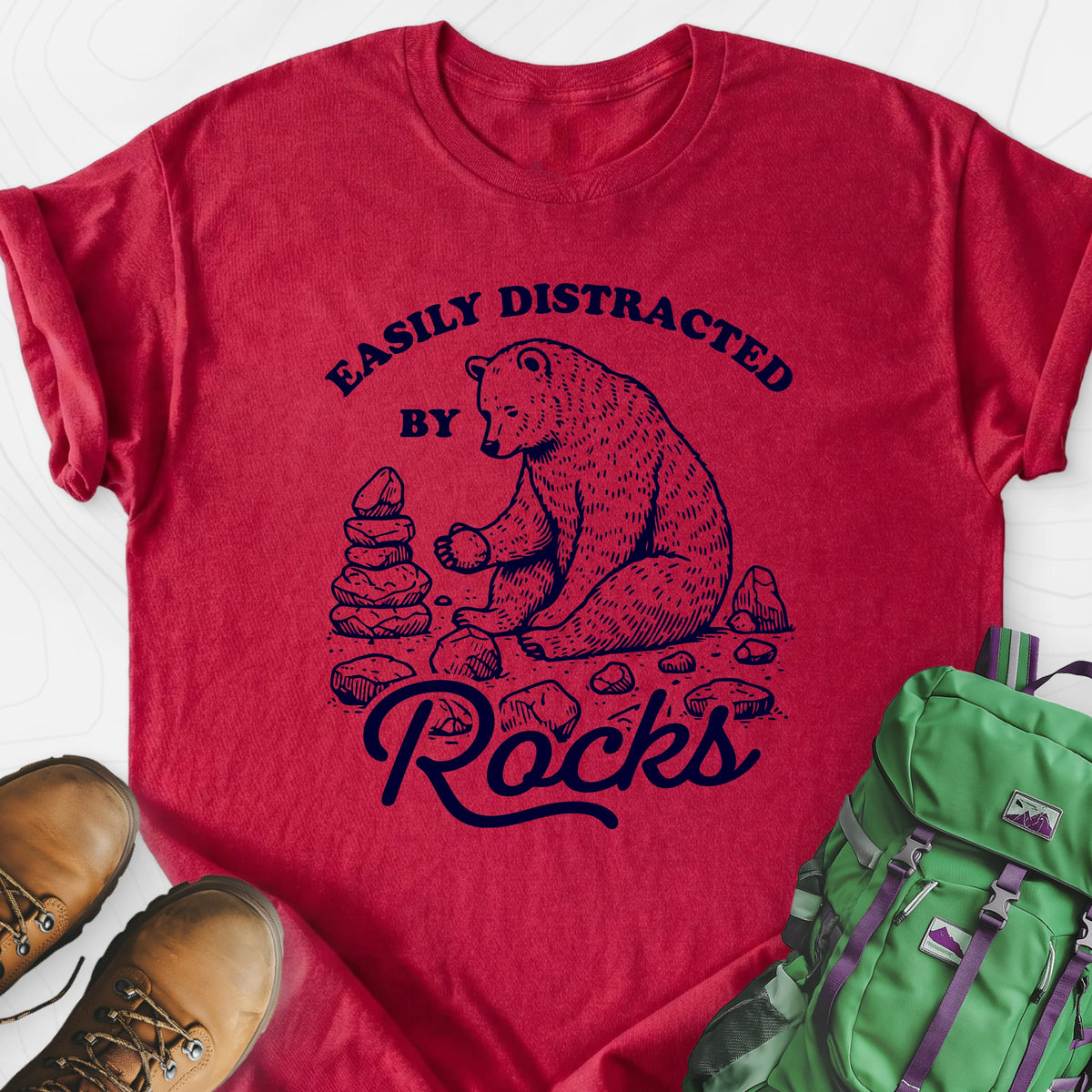 Easily Distracted by Rocks Lightweight T-Shirt
