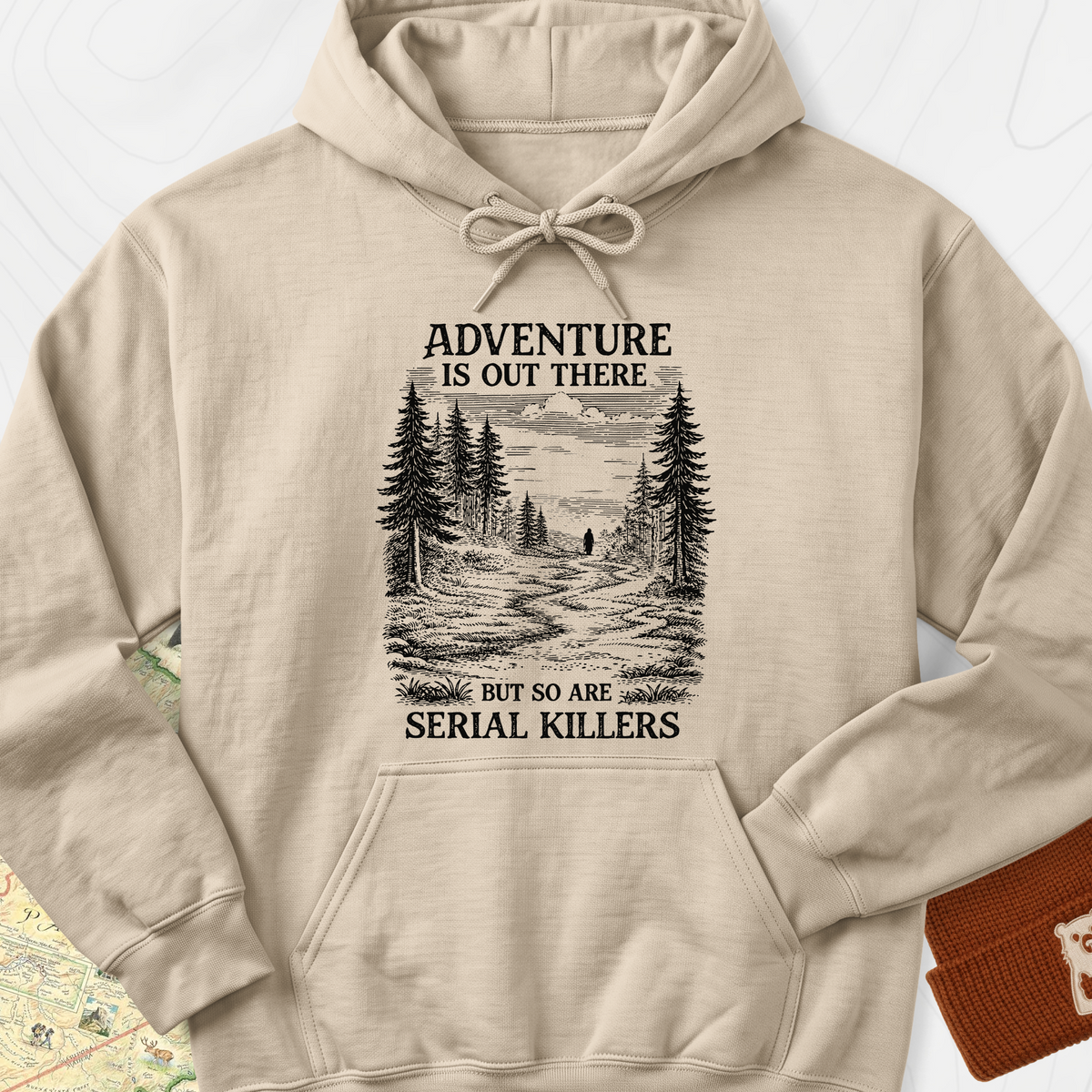 Adventure Is Out There Hoodie - Sand