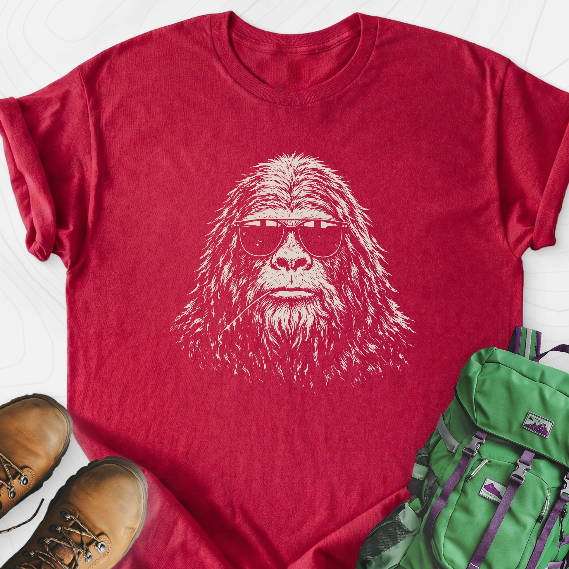 Incognito Heather Red front print lightweight T-shirt
