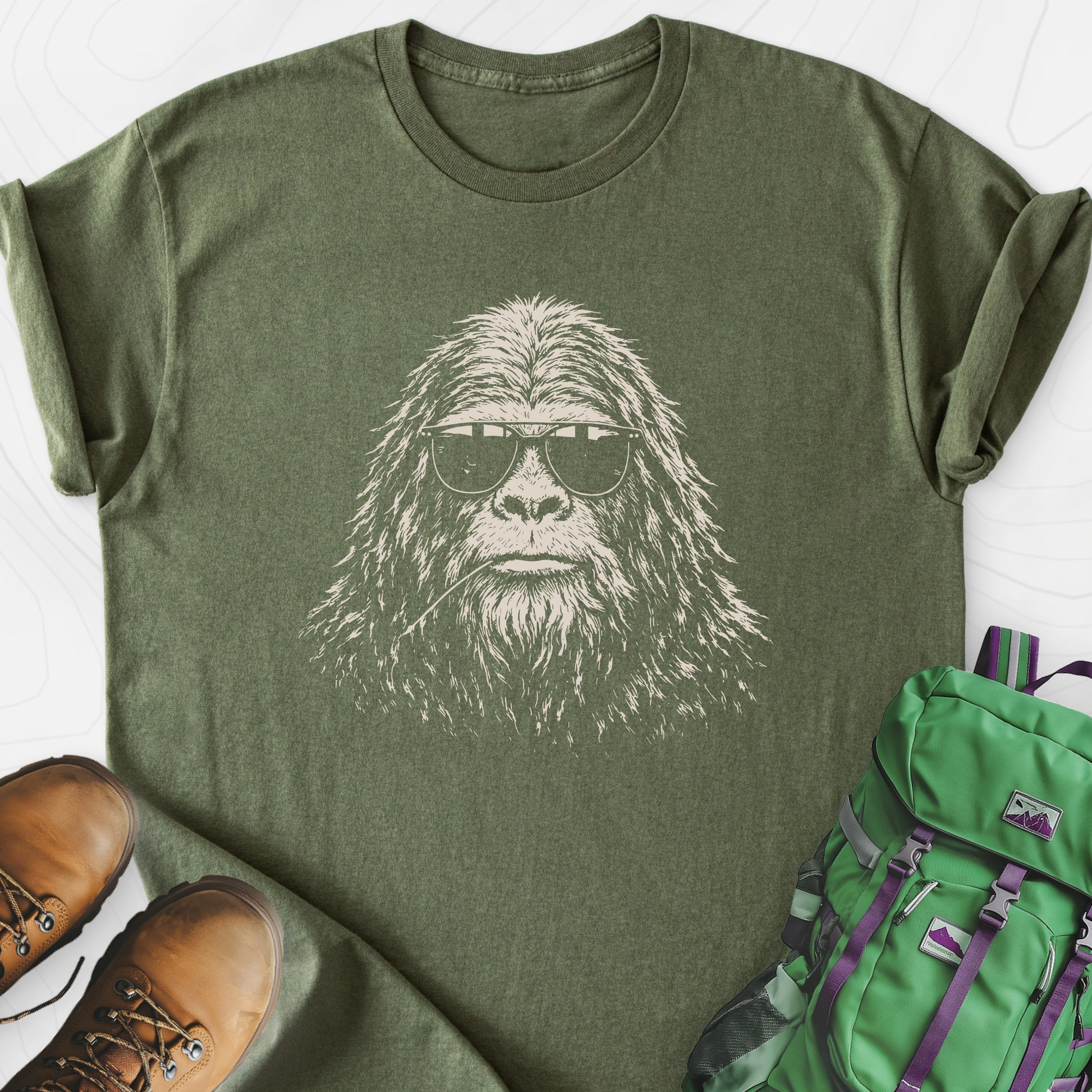 Incognito Military Green front print lightweight T-shirt