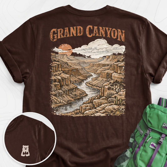 Grand Canyon Dark Chocolate back print lightweight T-shirt