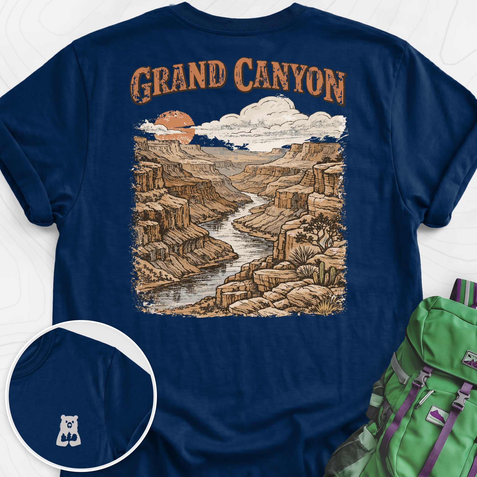 Grand Canyon Navy back print lightweight T-shirt