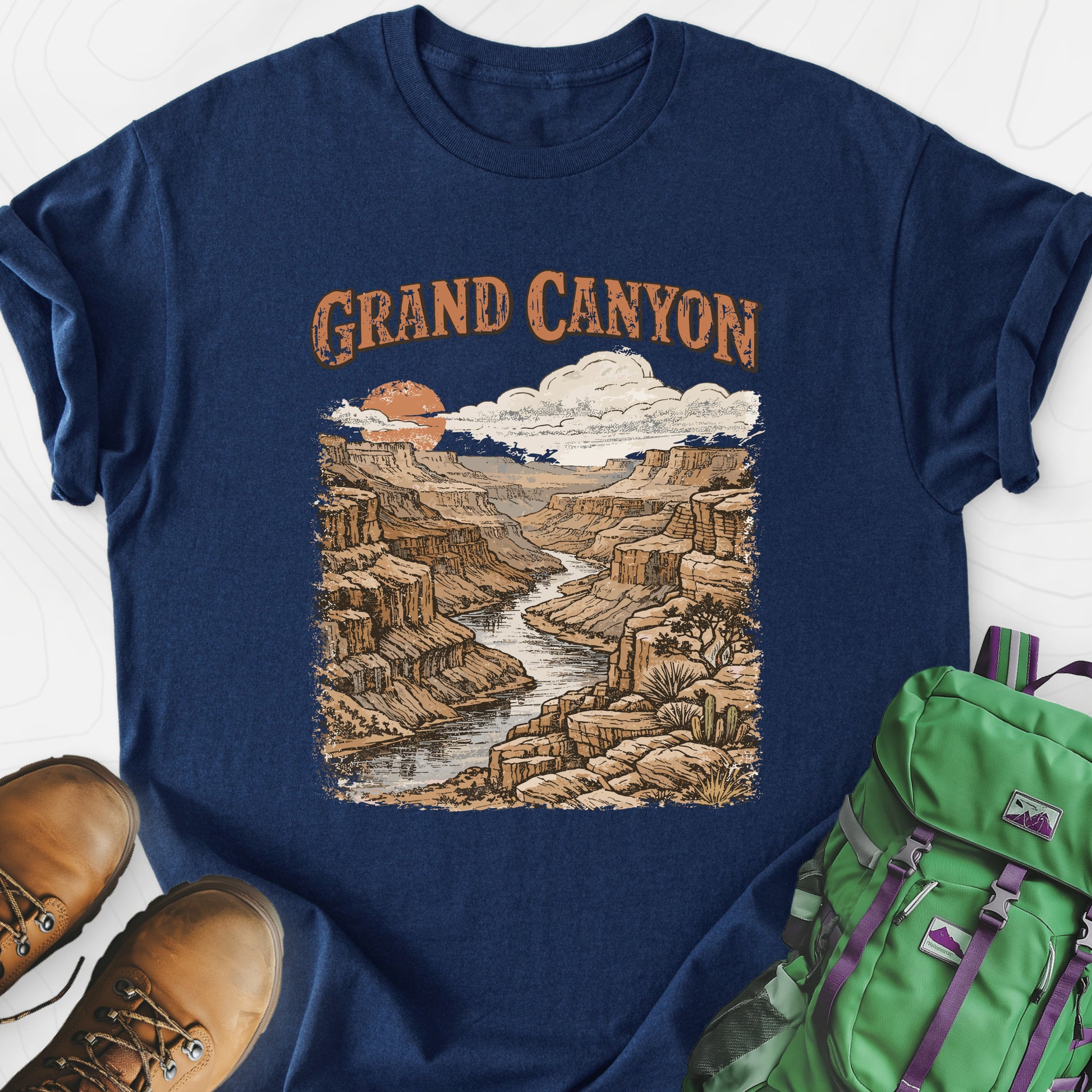 Grand Canyon Navy front print lightweight T-shirt