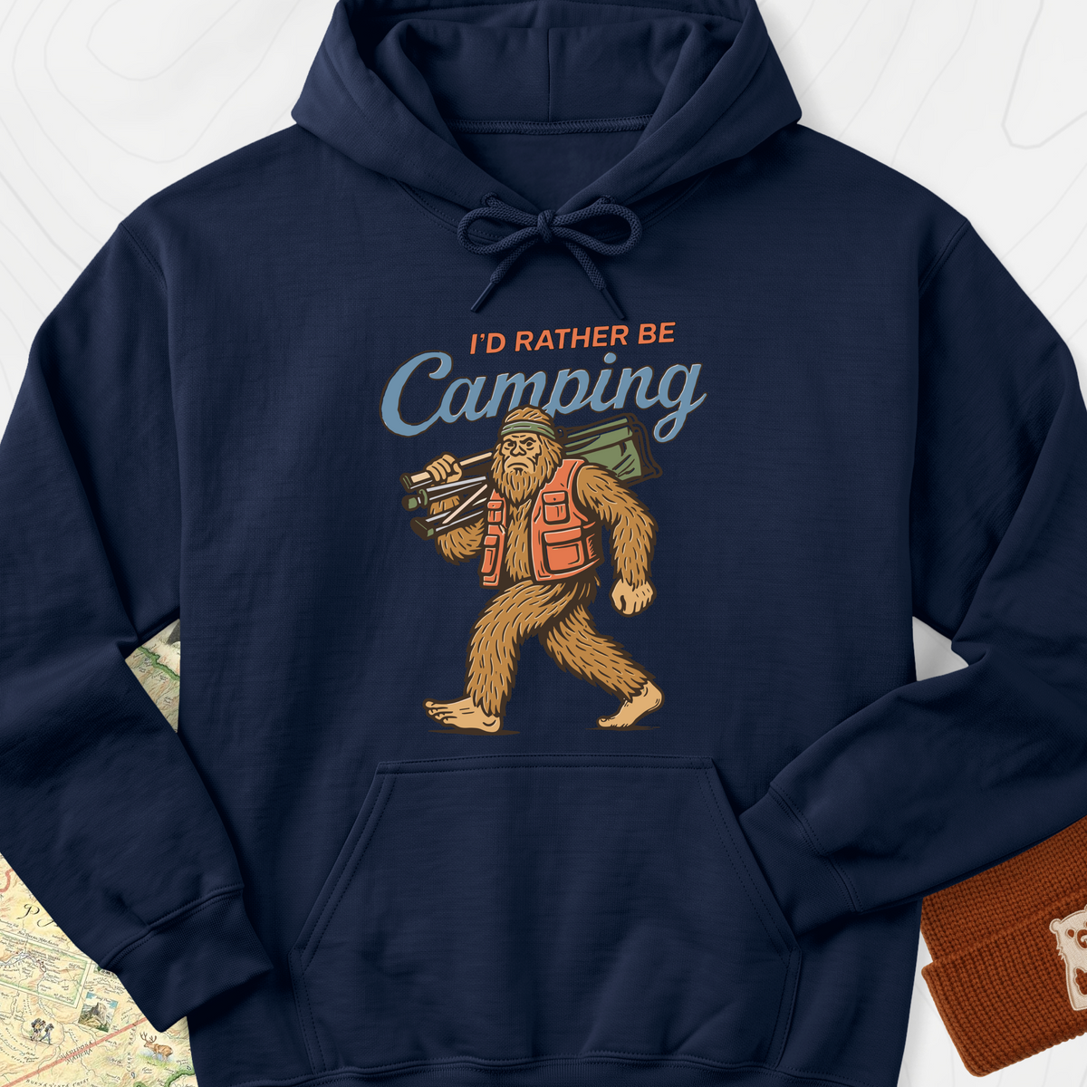 I’d Rather Be Camping Hoodie - Navy