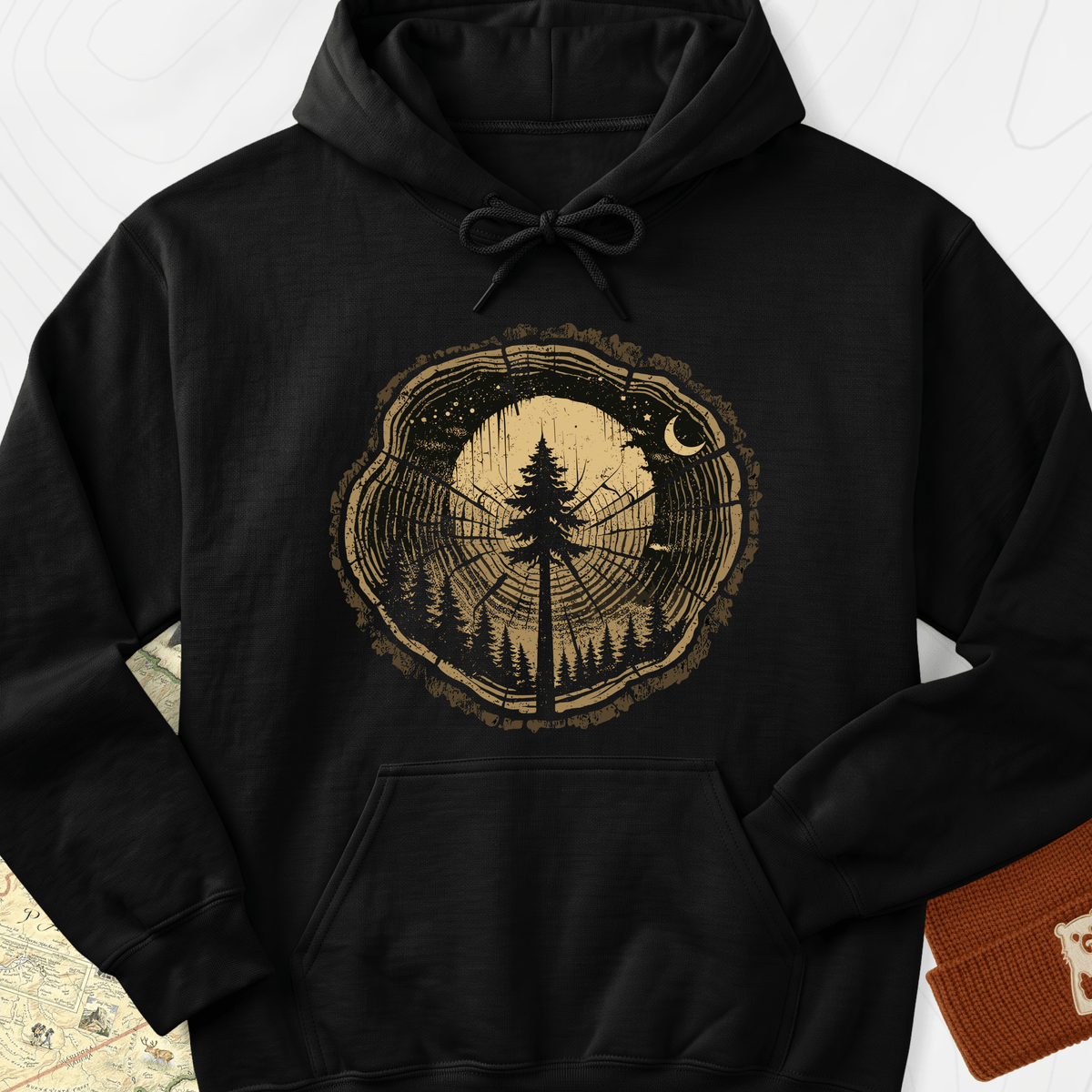 Night Rings Hoodie - Black