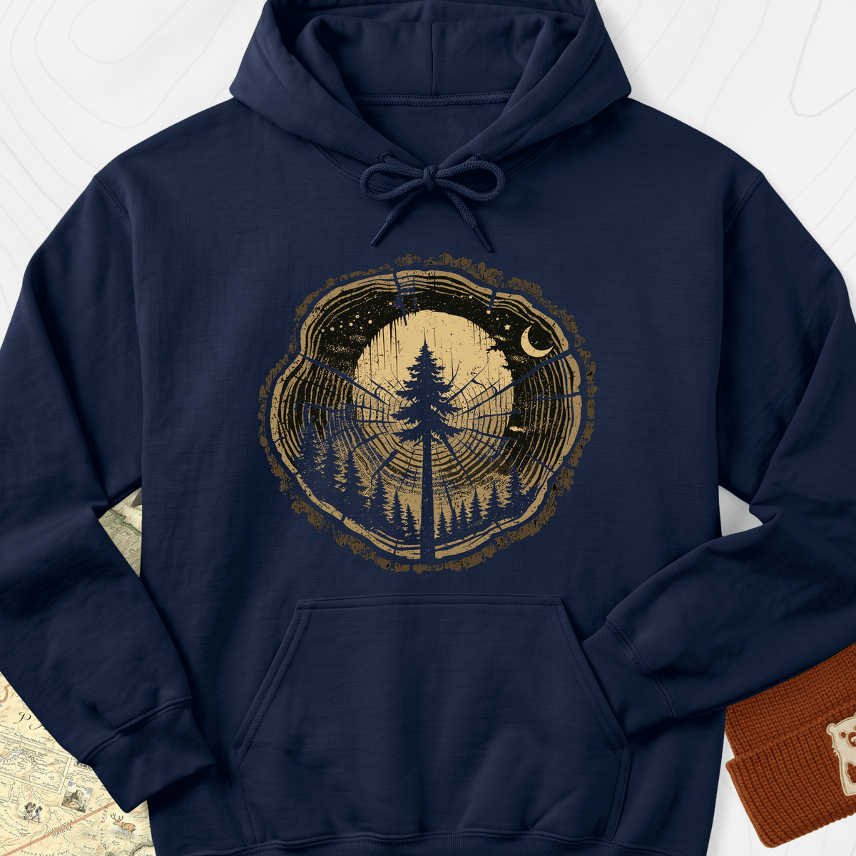 Night Rings Hoodie - Navy
