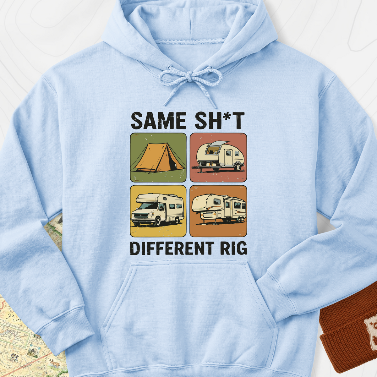 Same Sh*t, Different Rig Hoodie - Light Blue