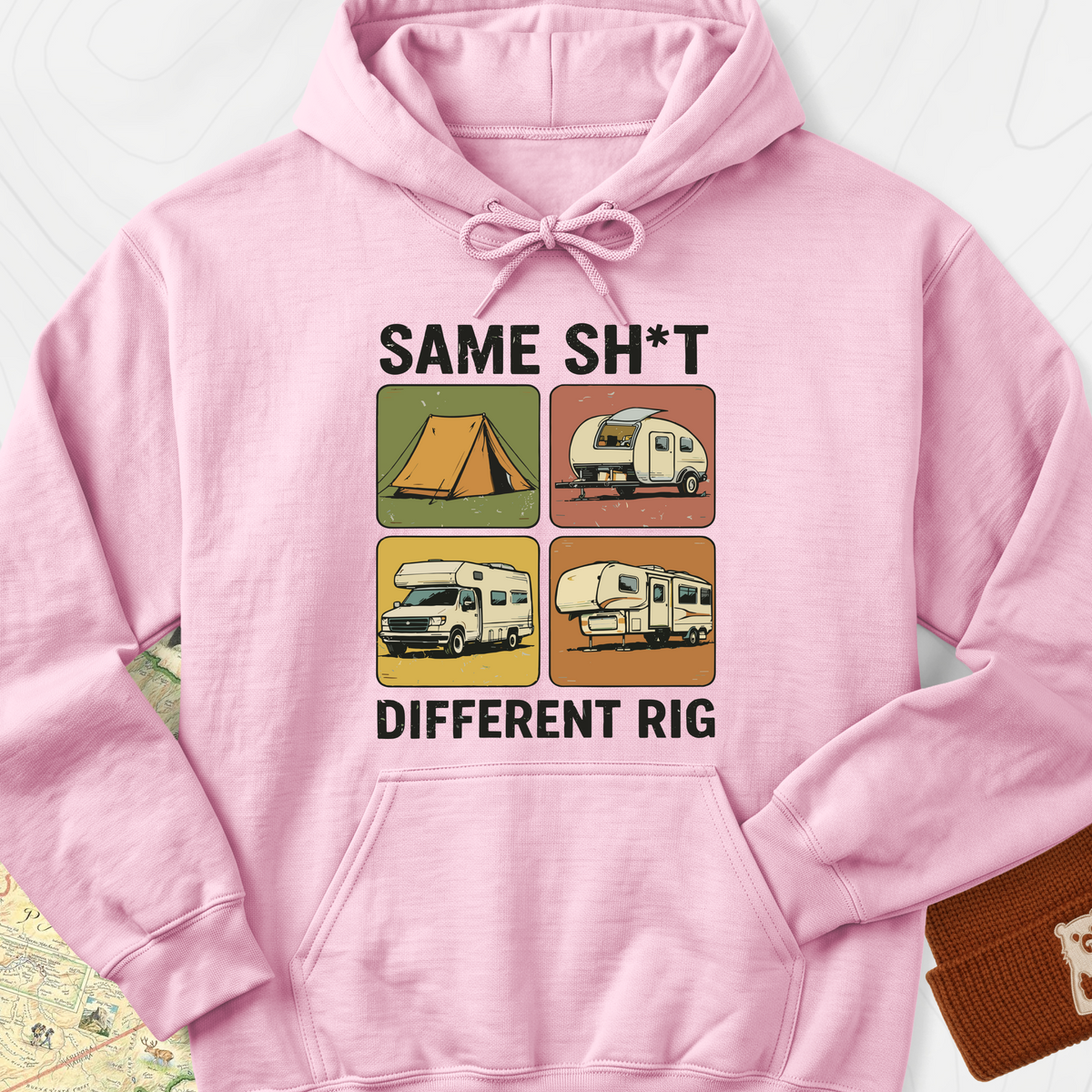 Same Sh*t, Different Rig Hoodie - Light Pink
