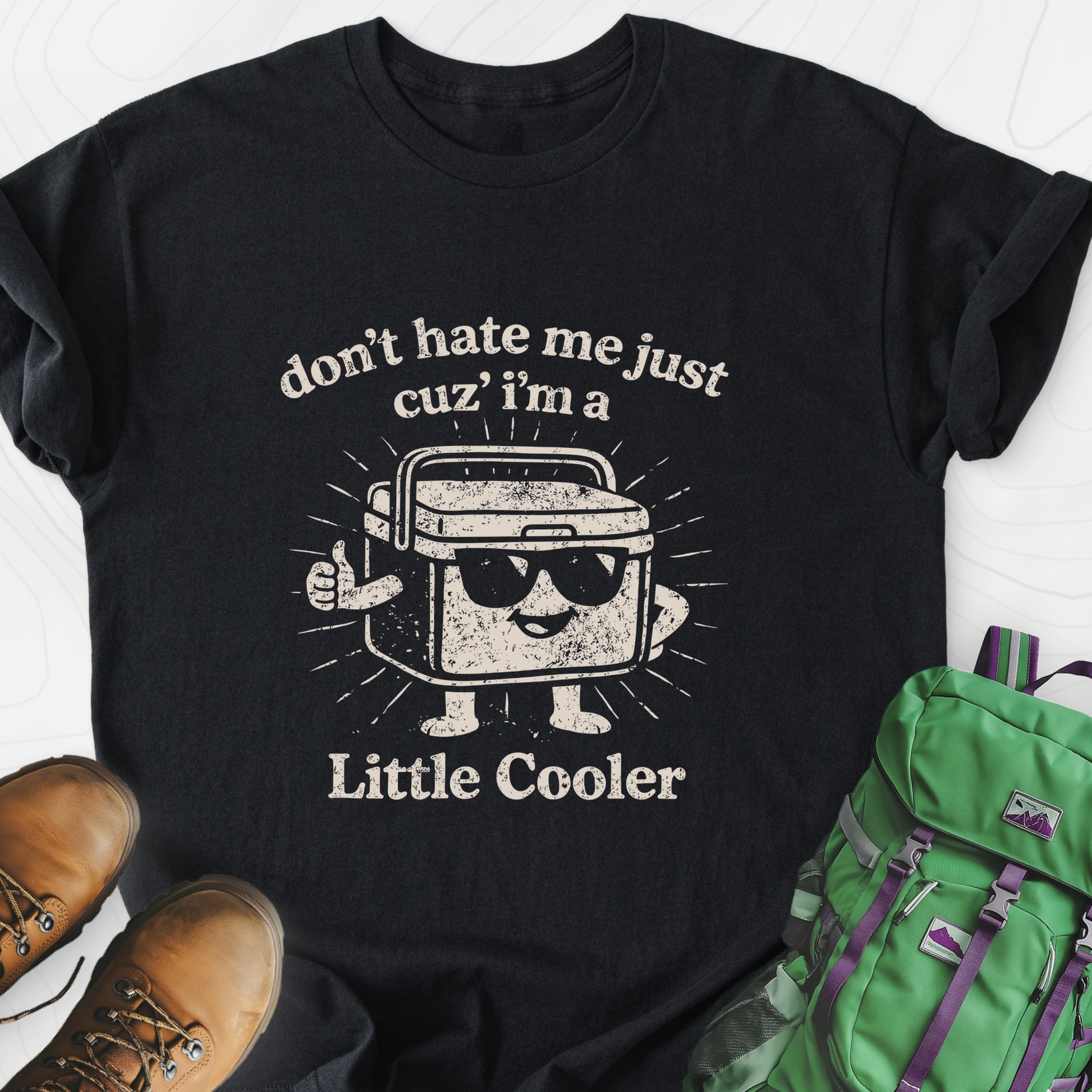 Just a Little Cooler Black front print lightweight T-shirt