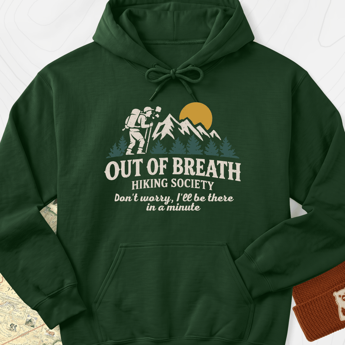 Out of Breath Hoodie - Forest Green