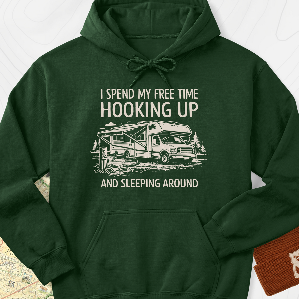 Sleeping Around Hoodie - Forest Green