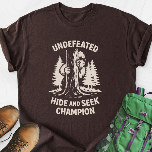 Hide and Seek Champion Dark Chocolate front print lightweight T-shirt