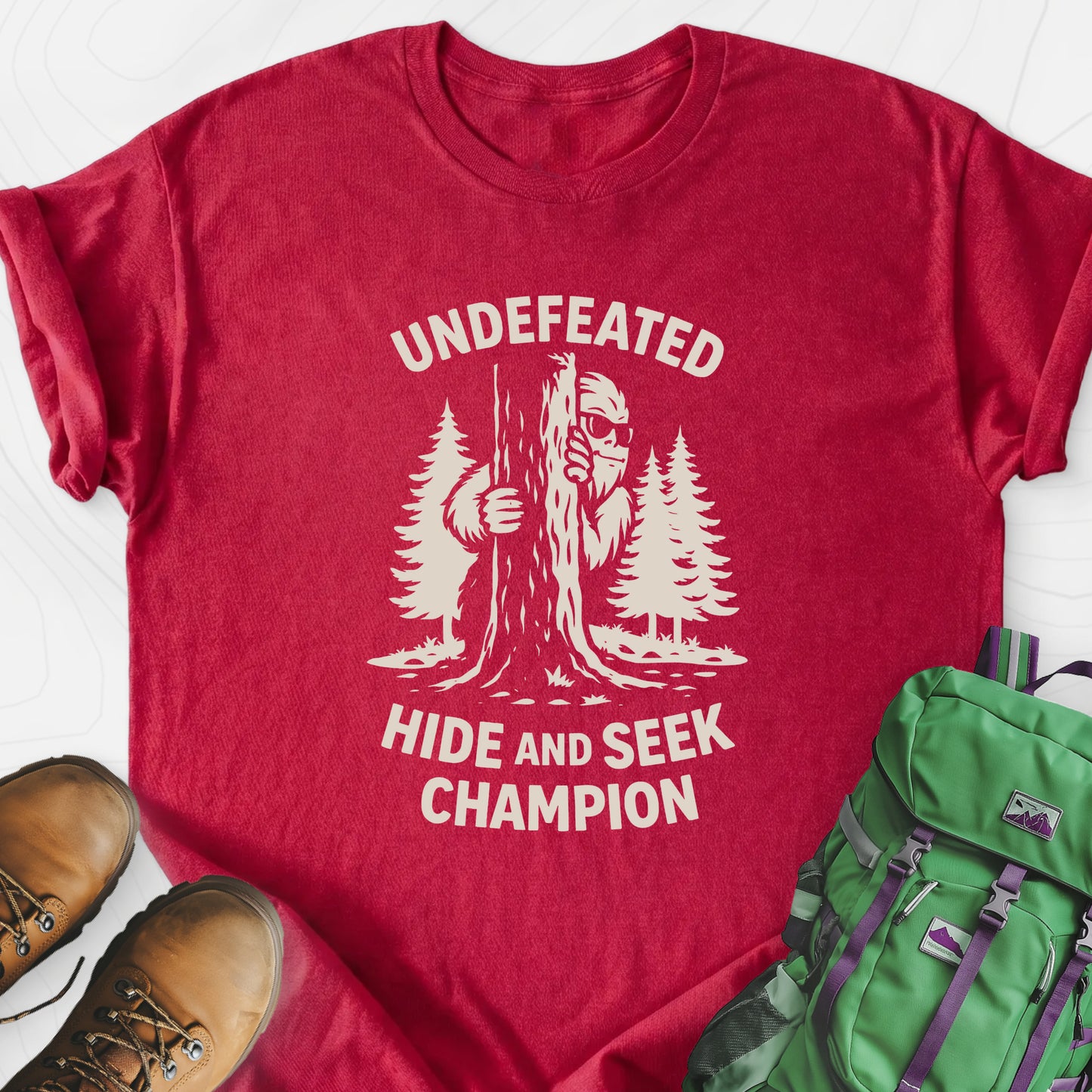 Hide and Seek Champion Heather Red front print lightweight T-shirt