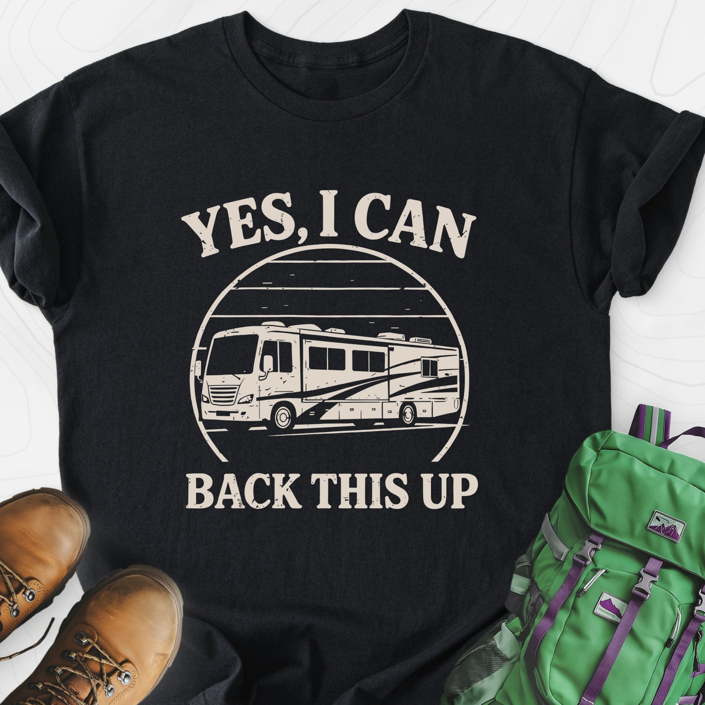 I Can Back This Up Black front print lightweight T-shirt
