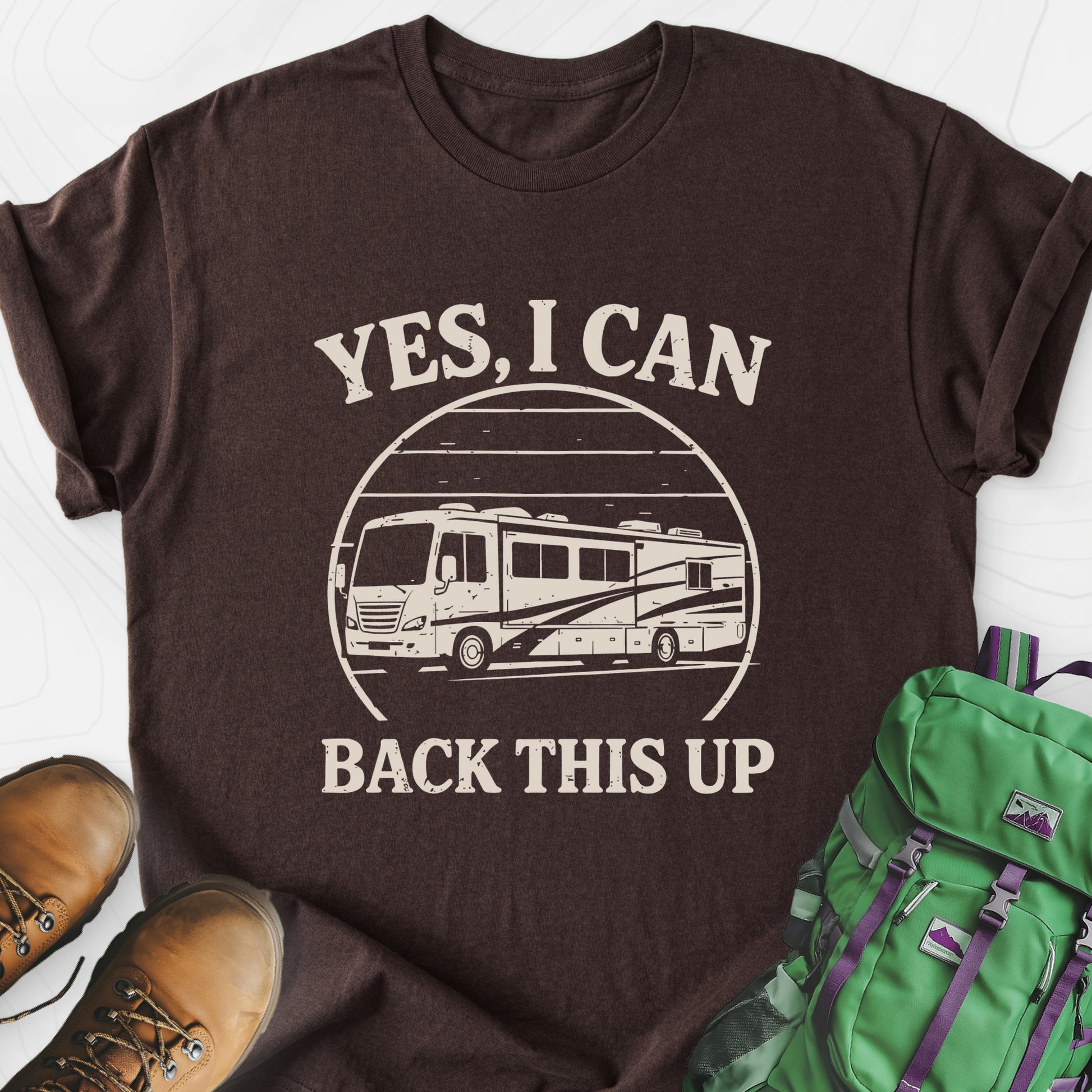 I Can Back This Up Dark Chocolate front print lightweight T-shirt
