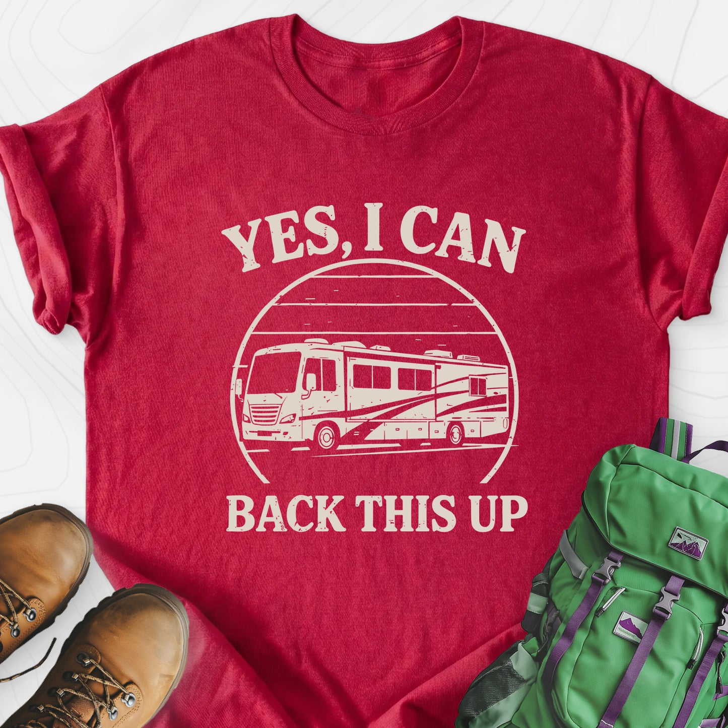 I Can Back This Up Heather Red front print lightweight T-shirt