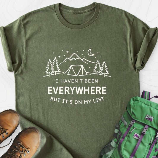 It's On My List Military Green front print lightweight T-shirt