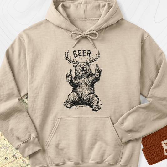 Drunk Bear Hoodie - Sand