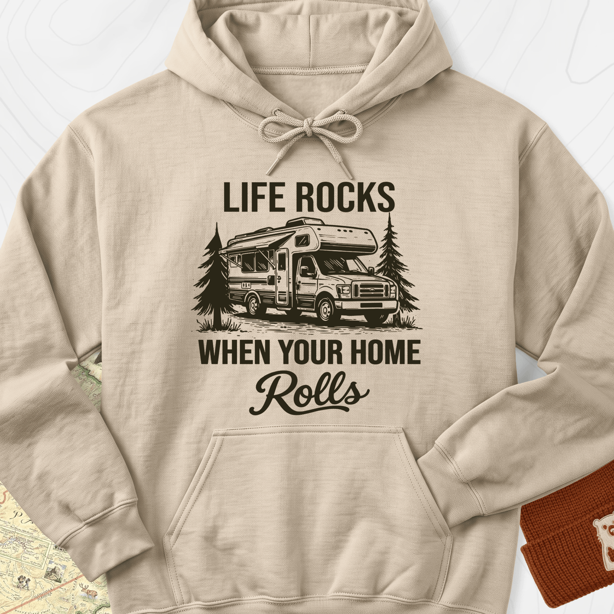 When Your Home Rolls Hoodie - Sand