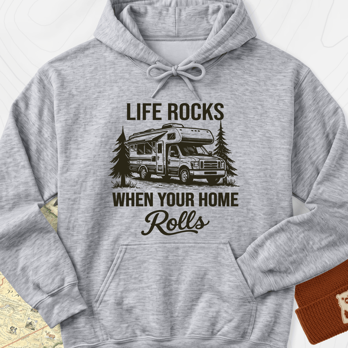When Your Home Rolls Hoodie - Sport Grey