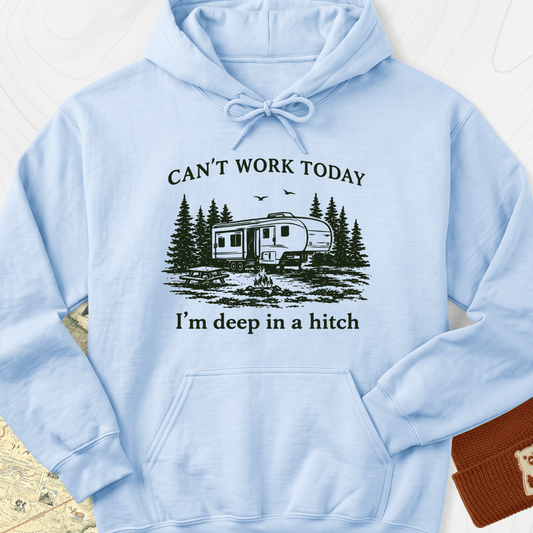 Deep In a Hitch Hoodie - Light Blue
