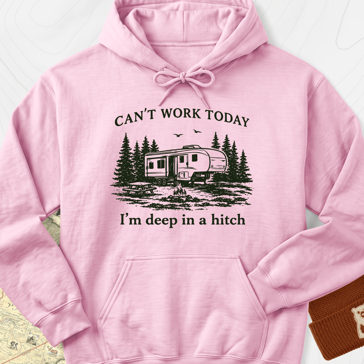 Deep In a Hitch Hoodie - Light Pink