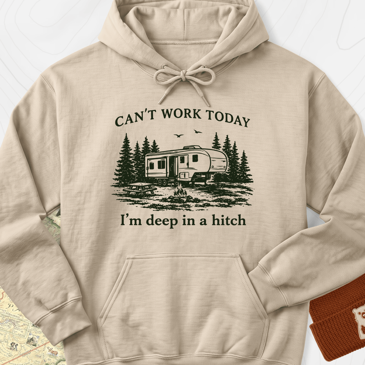 Deep In a Hitch Hoodie - Sand