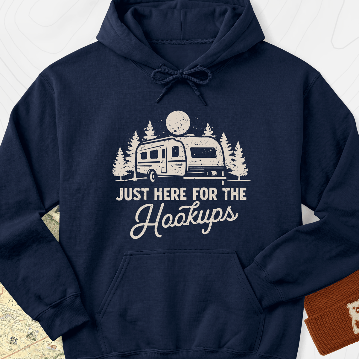 Here for the Hookups Hoodie - Navy
