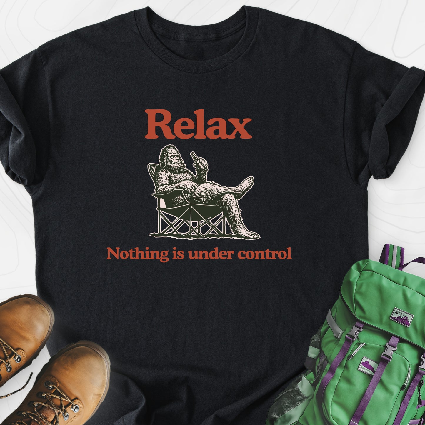 Relax... Black front print lightweight T-shirt