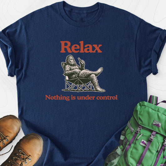 Relax... Navy front print lightweight T-shirt