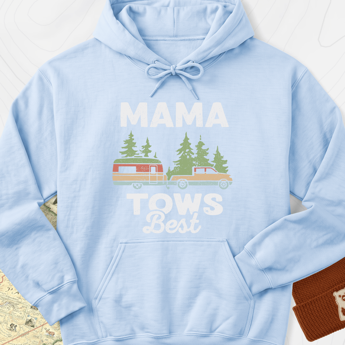 Mama Tows Best Hoodie - Light Blue