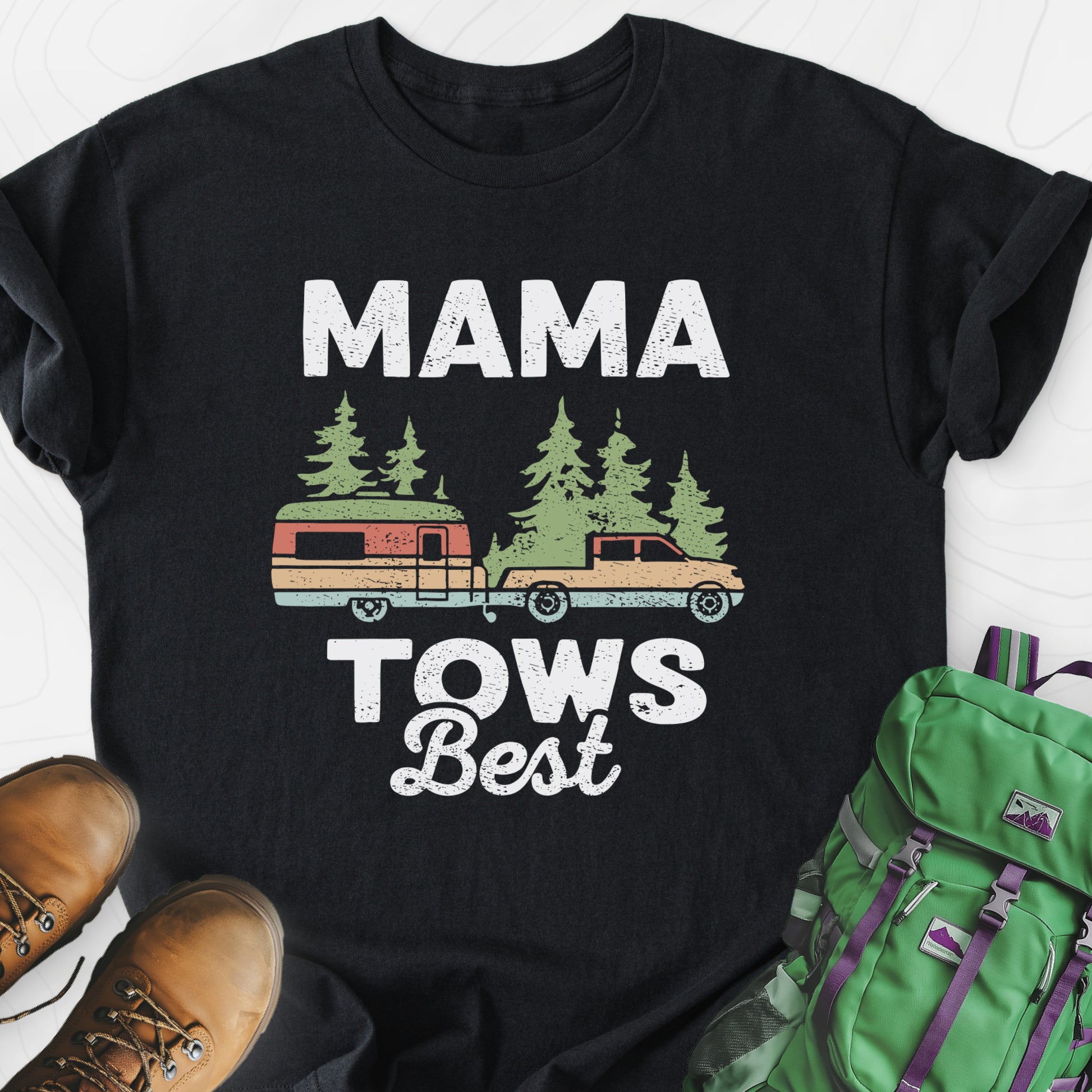Mama Tows Best Black front print lightweight T-shirt