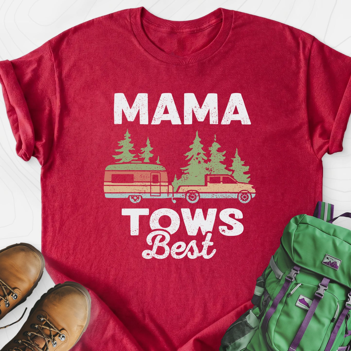 Mama Tows Best Heather Red front print lightweight T-shirt