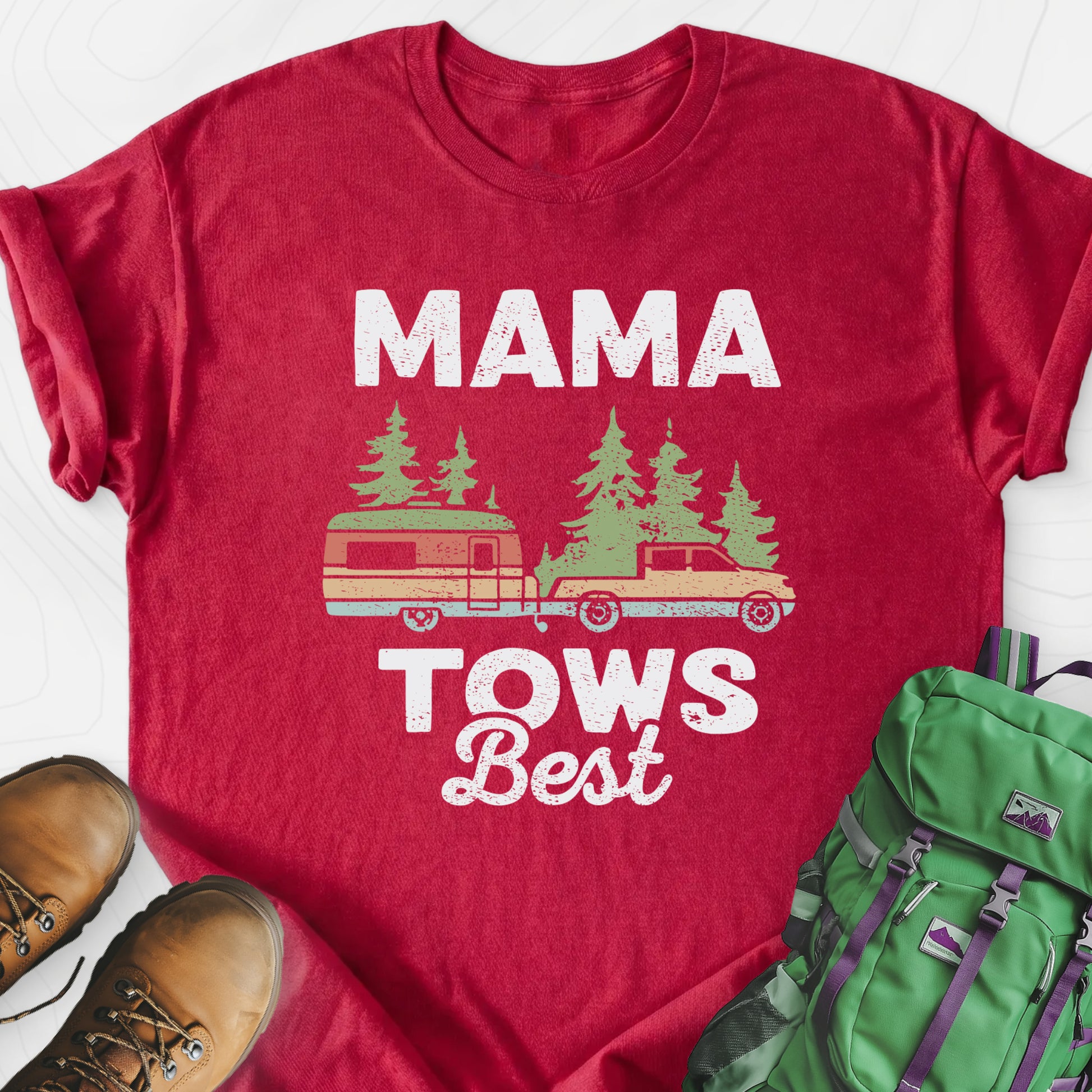 Mama Tows Best Heather Red front print lightweight T-shirt