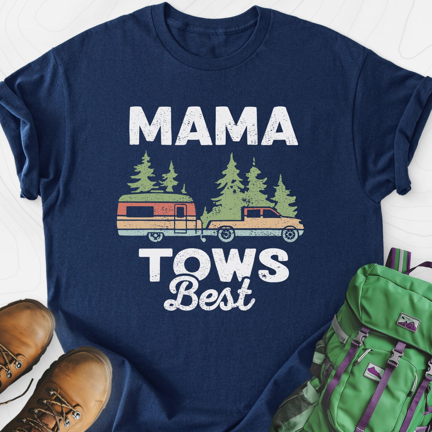 Mama Tows Best Navy front print lightweight T-shirt