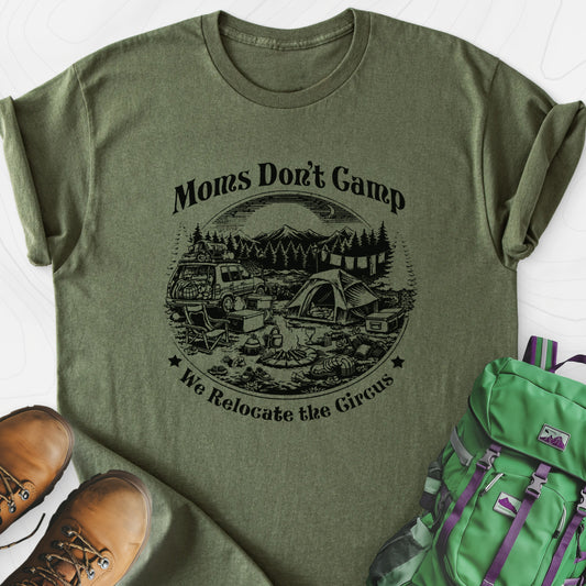 Relocate the Circus Military Green front print lightweight T-shirt