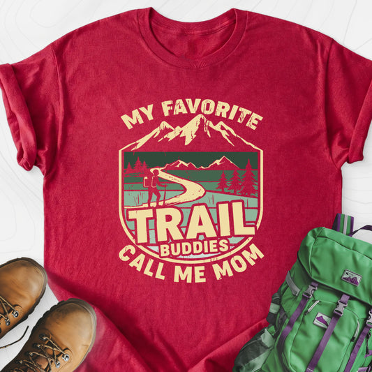 Trail Buddies Heather Red front print lightweight T-shirt