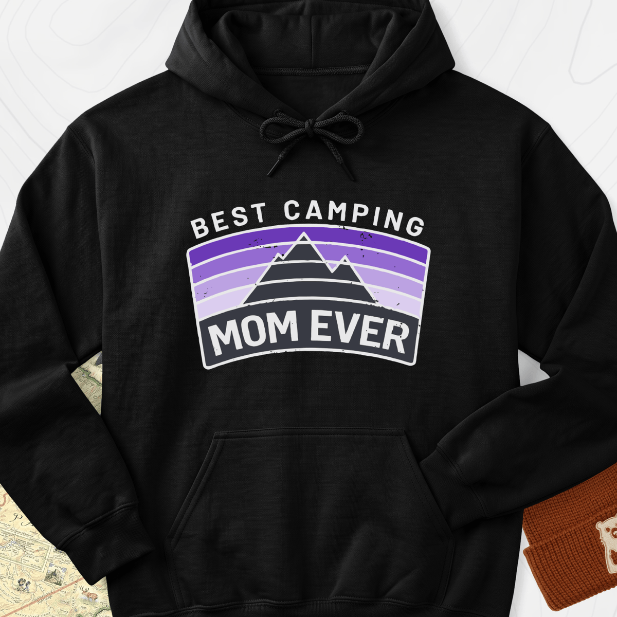 Best Camping Mom Hoodie - Black