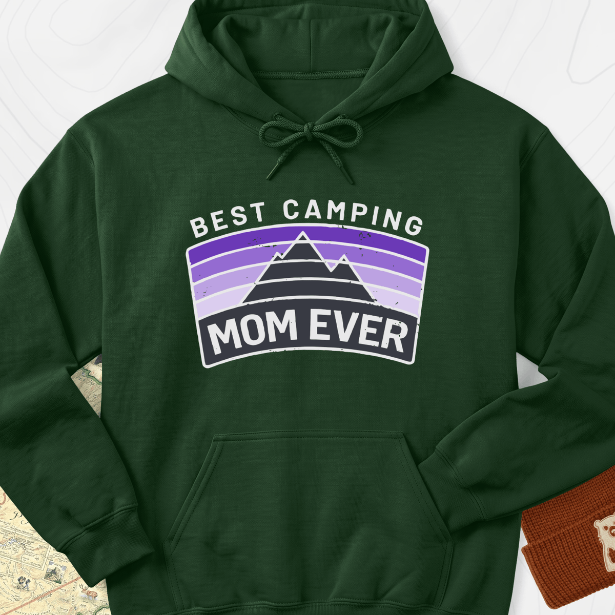 Best Camping Mom Hoodie - Forest Green