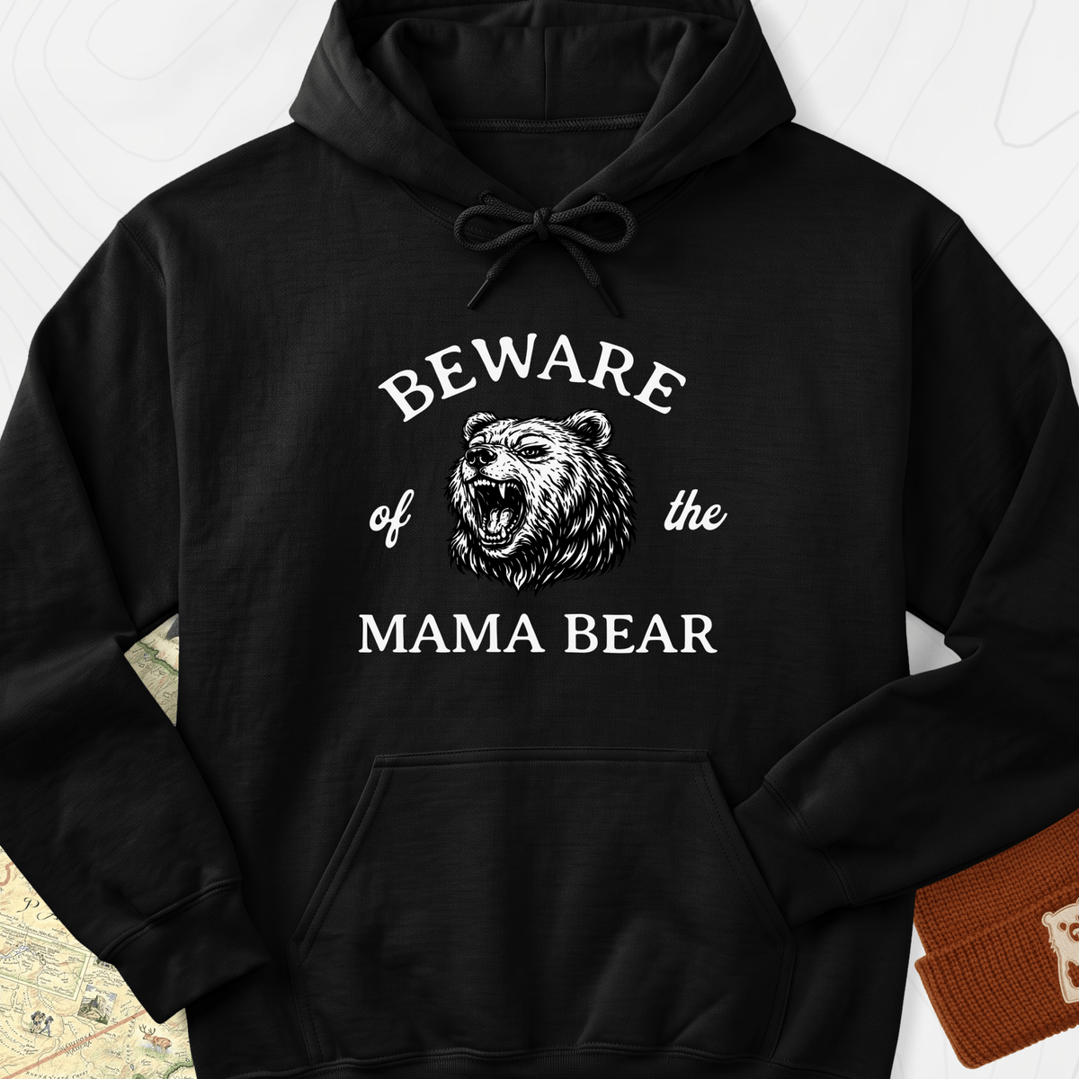 Beware of Mama Bear Hoodie - Black