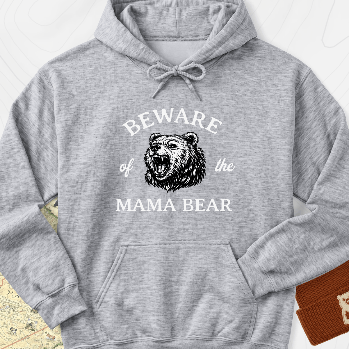 Beware of Mama Bear Hoodie - Sport Grey