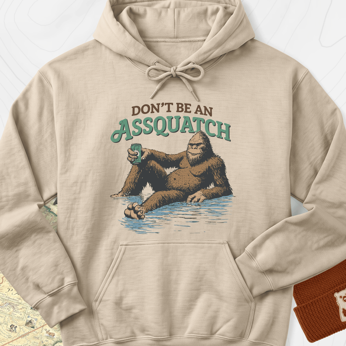 Don't Be an Assquatch Hoodie - Sand