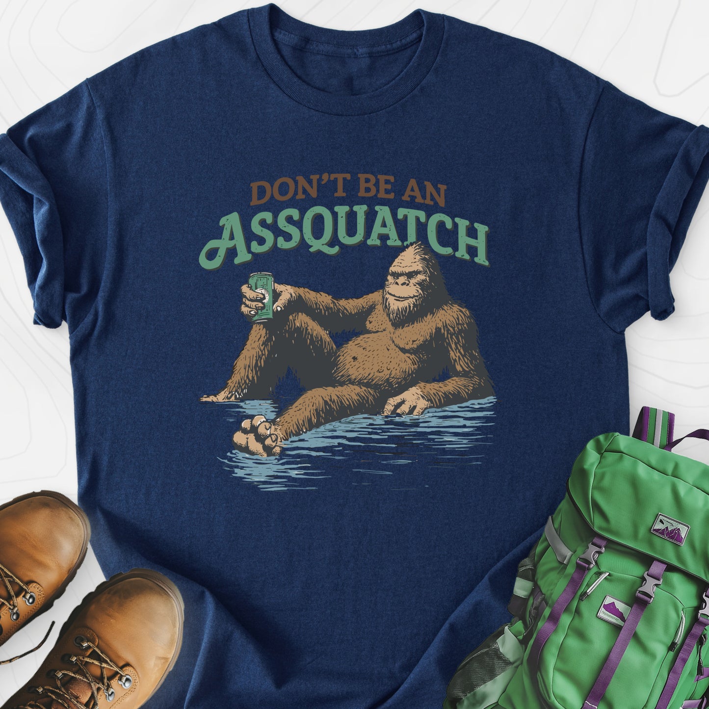 Don't Be an Assquatch Navy front print lightweight T-shirt
