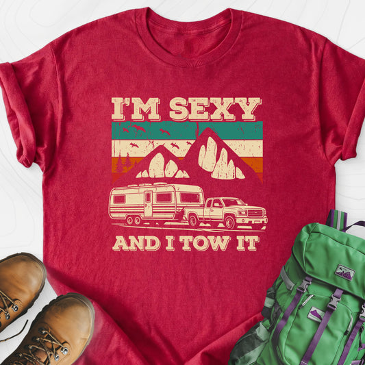 Tow It Heather Red front print lightweight T-shirt