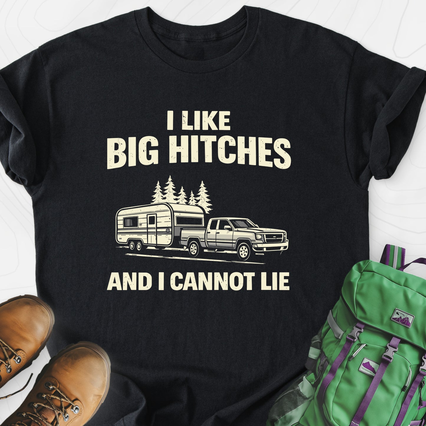 Big Hitches Black front print lightweight T-shirt