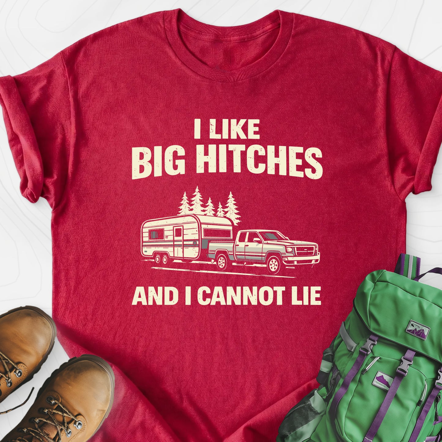 Big Hitches Heather Red front print lightweight T-shirt