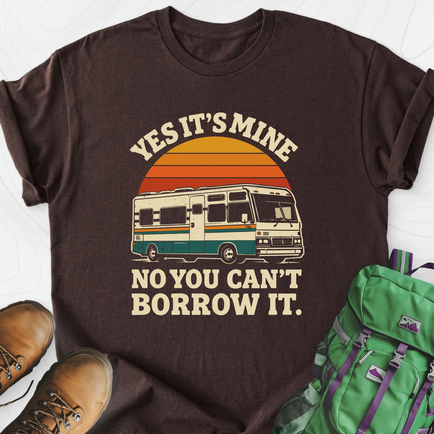 Can’t Borrow It Dark Chocolate front print lightweight T-shirt