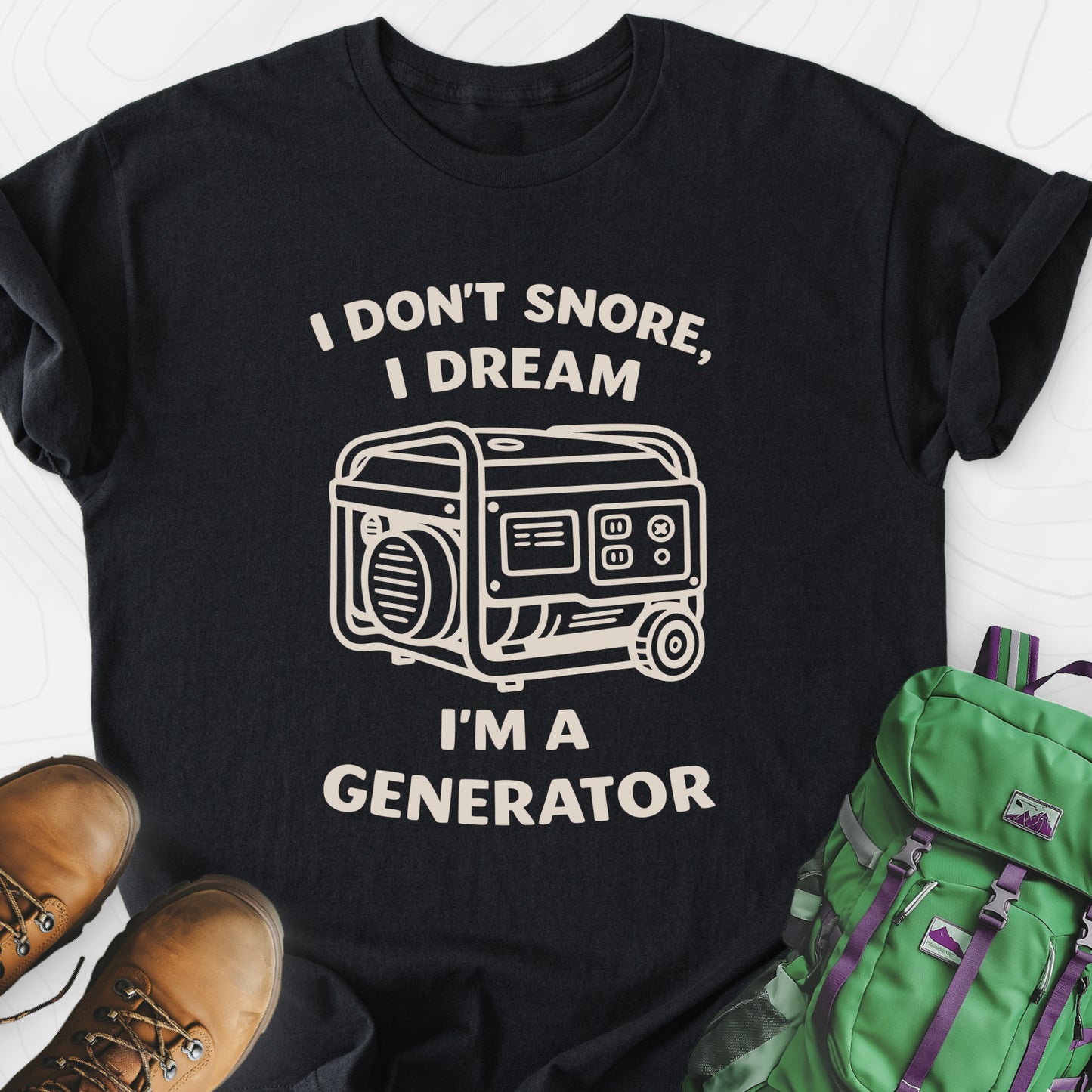 Generator Dreams Black front print lightweight T-shirt