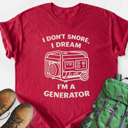 Generator Dreams Heather Red front print lightweight T-shirt