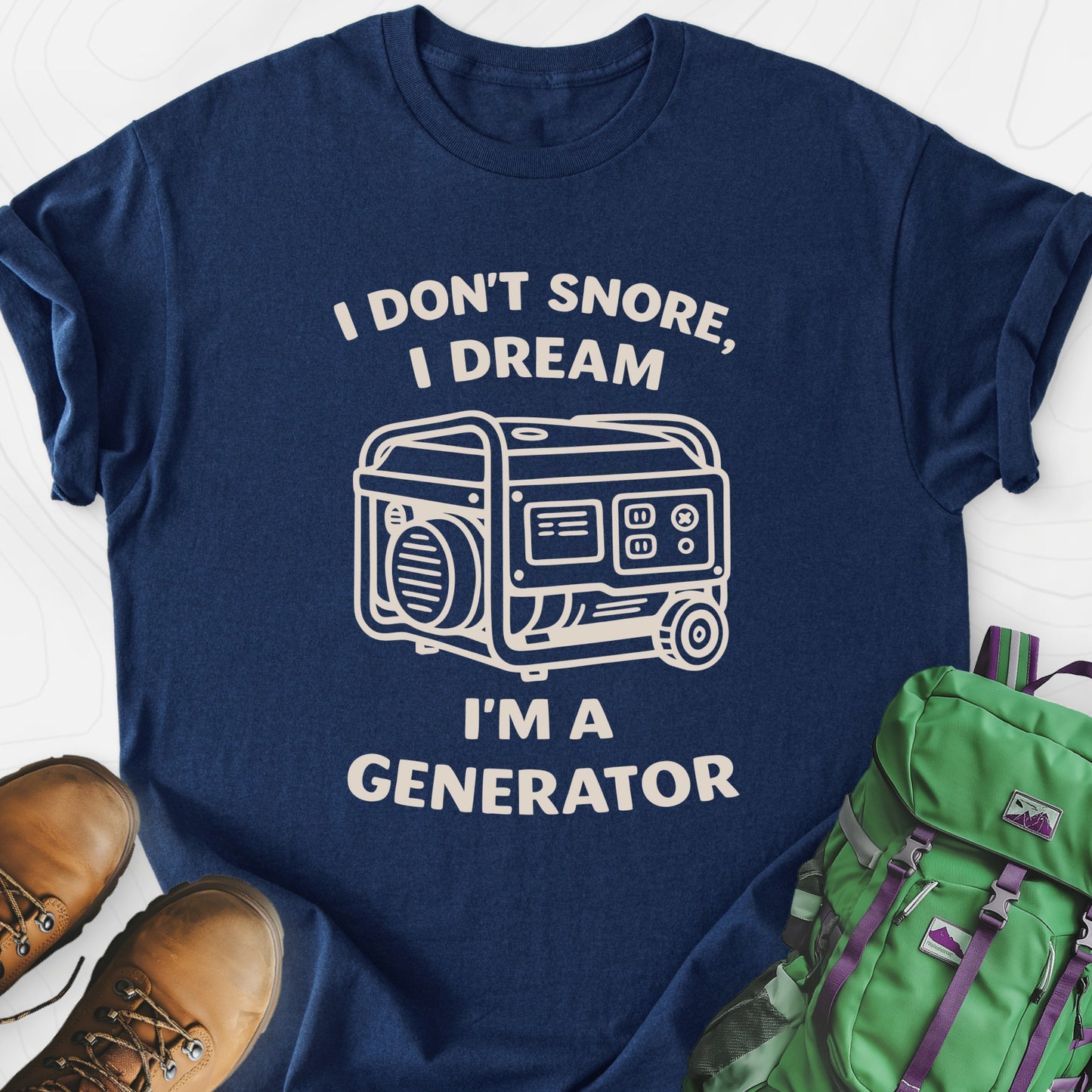Generator Dreams Navy front print lightweight T-shirt